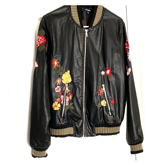 Max Edition Jackets & Blazers - Floral Faux Leather Jacket Max Edition Jackets & Blazers - Floral Faux Leather Jacket
